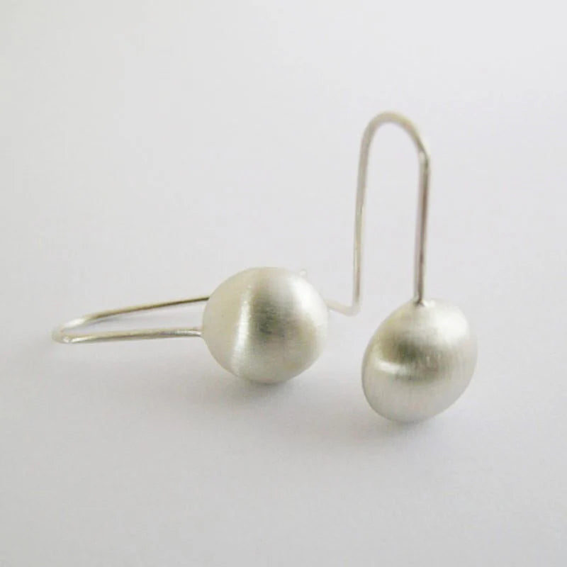 Sterling Silver drop sphere Earrings-Pip Keane