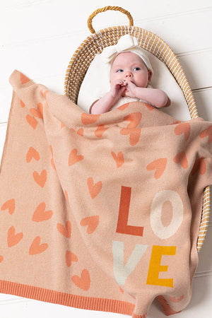 Jacob Little-Dulwich Hill-Love Heat Baby Blanket-Blush-Cotton