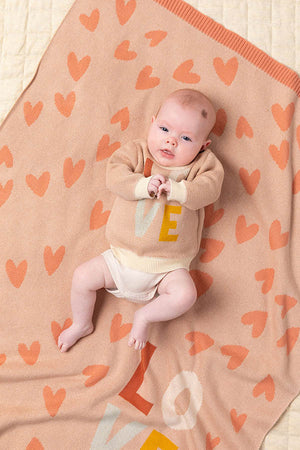 Jacob Little-Dulwich Hill-Love Heat Baby Blanket-Blush-Cotton