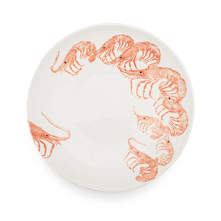 Handmade Serving Dish - Large- Prawns