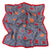 Clara Scarf-Silk-Geometric Design-Navy-white-Red and Orange highlights-Dessigned in Italy