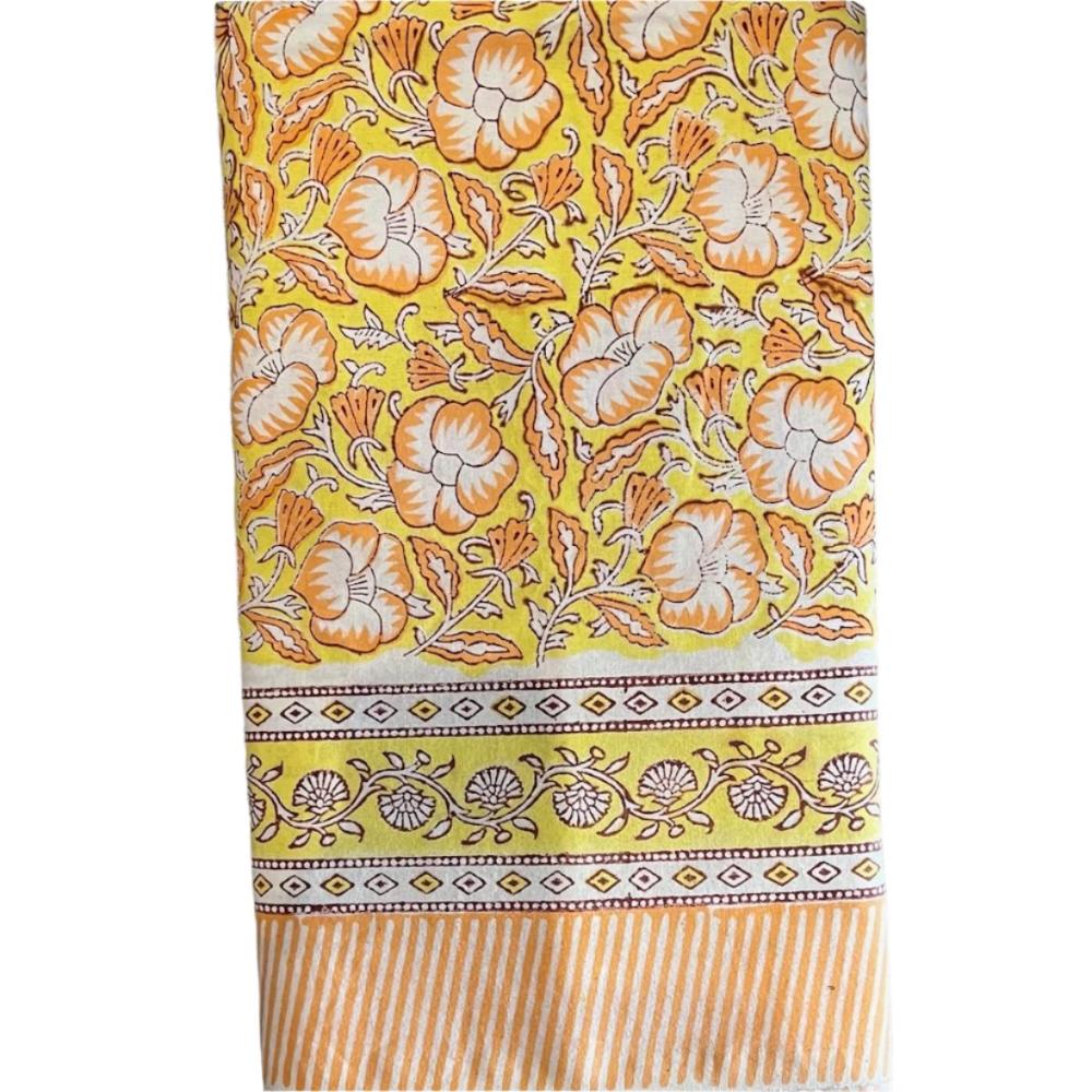 Ellie Hand Block Printed Tablecloth
