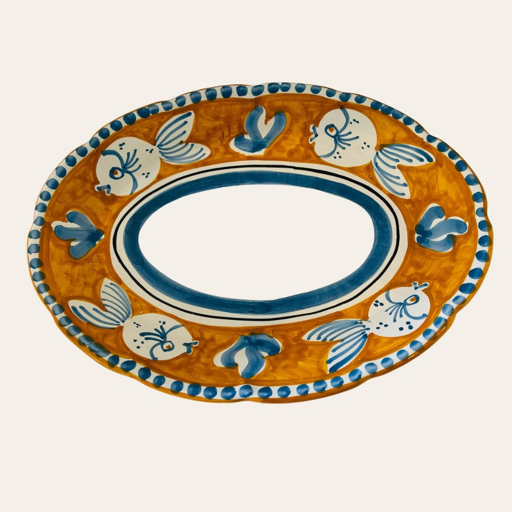 Pescara Hand-Painted Platter-Ochre
