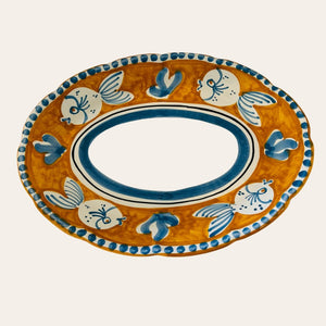 Pescara Hand-painted Platter - Ochre