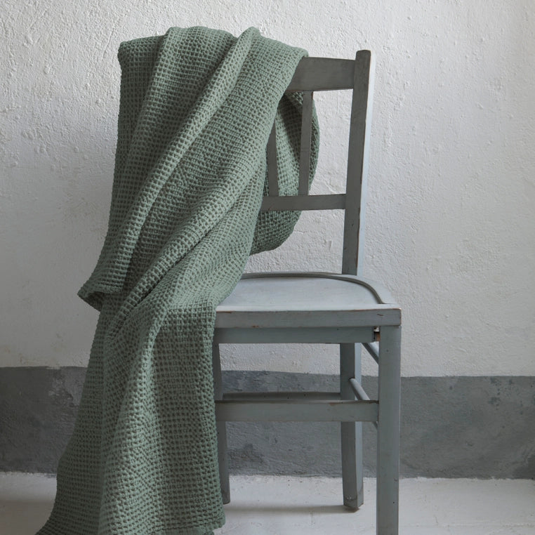 Maia Waffle Throw-Sage