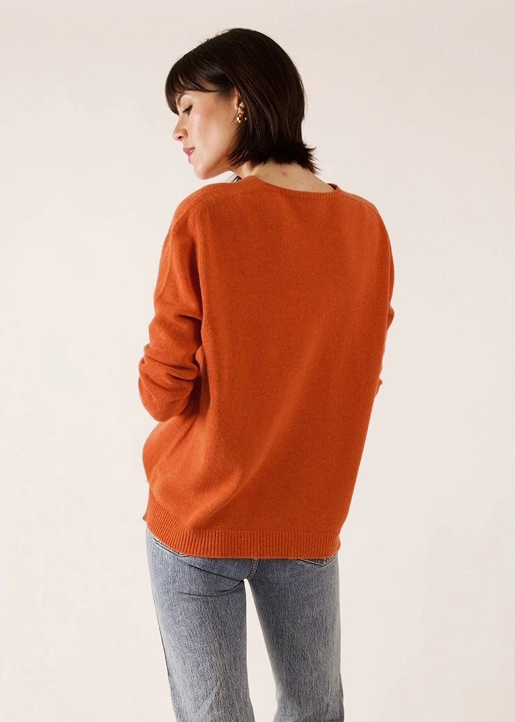Valentina Italian Wool and Cashmere Jumper - Burnt Orange