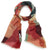Quinn Merino Wool scarf-Abstract design-Green-Rust-Burgundy Tones