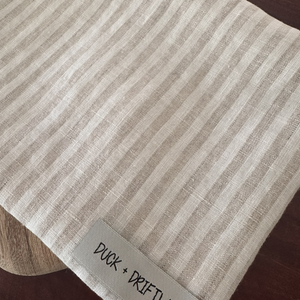 French Linen Tea Towel | Bondi Sand Stripes
