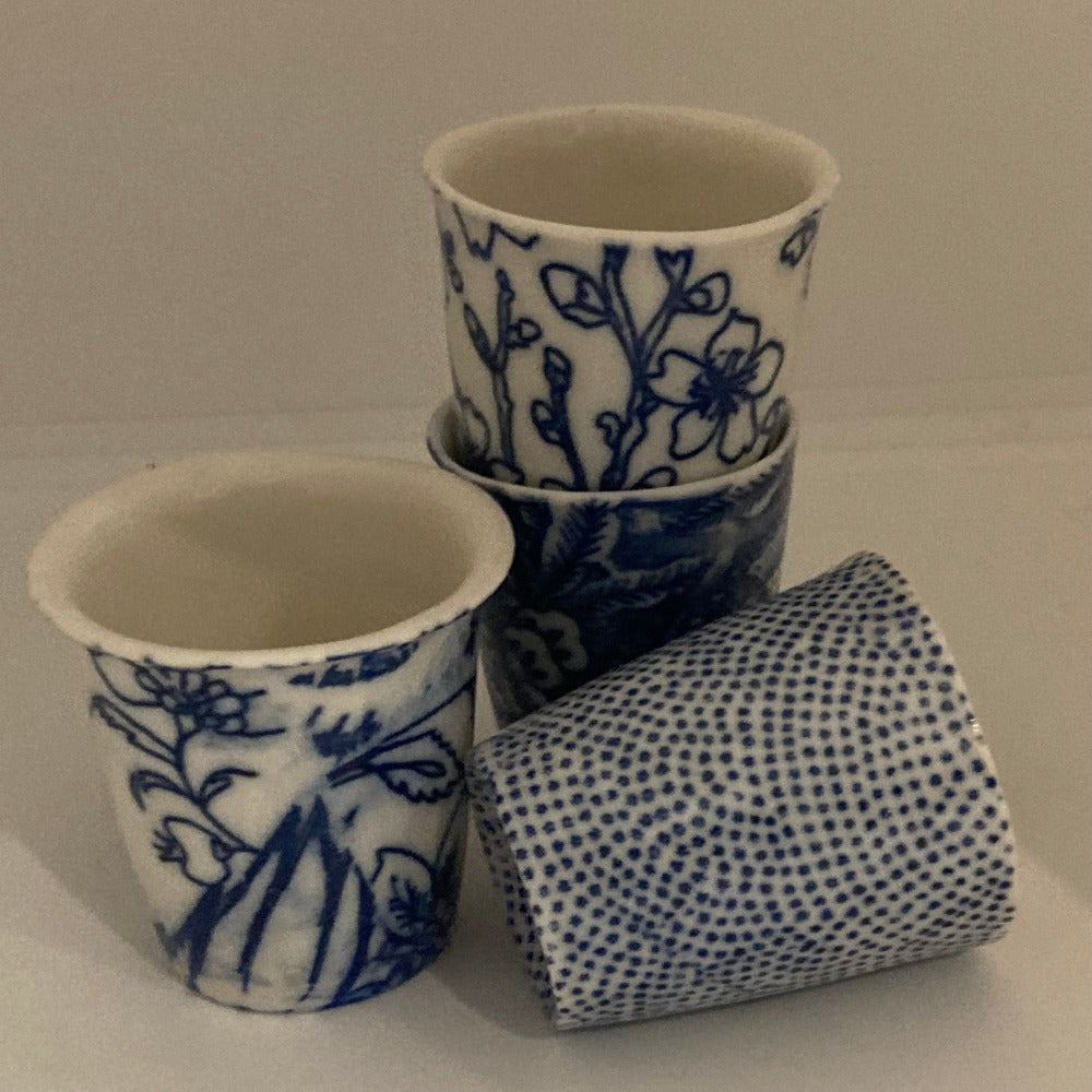 Samantha Robinson-Espresso Cups-Blue-Handmade in Australia-Various Patterns