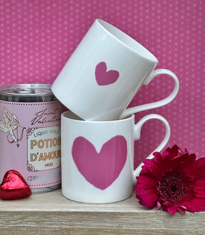 McLaggan & Co Bone China Mug -Big Heart Pink