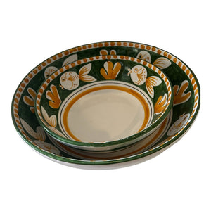 Pescara Hand-Painted Bowl-Green-Two Sizes