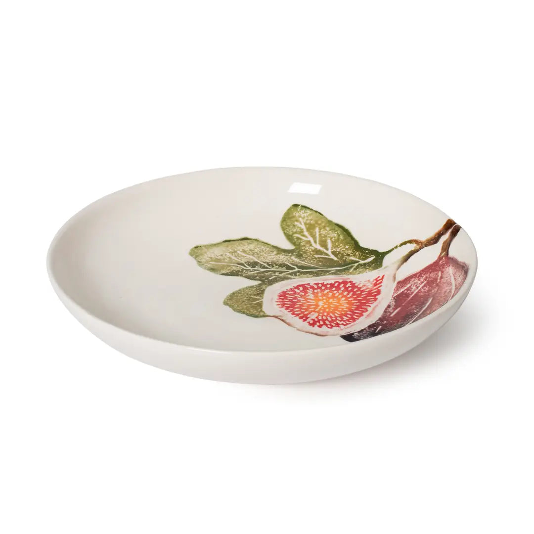 Ceramic bowl with fig design on a white background