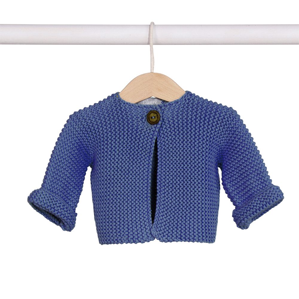 Elf Cotton Baby Cardigan - Denim