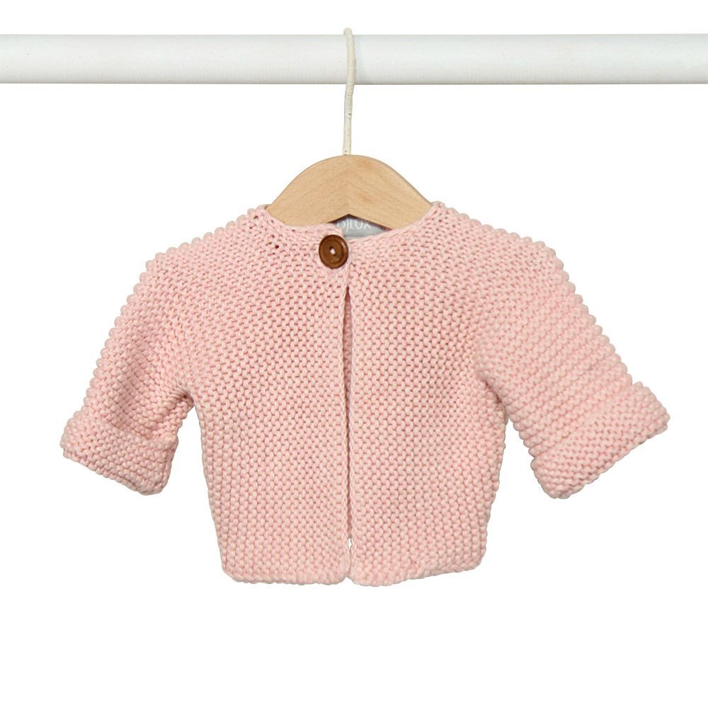 Elf Cotton Baby Cardigan - Blossom