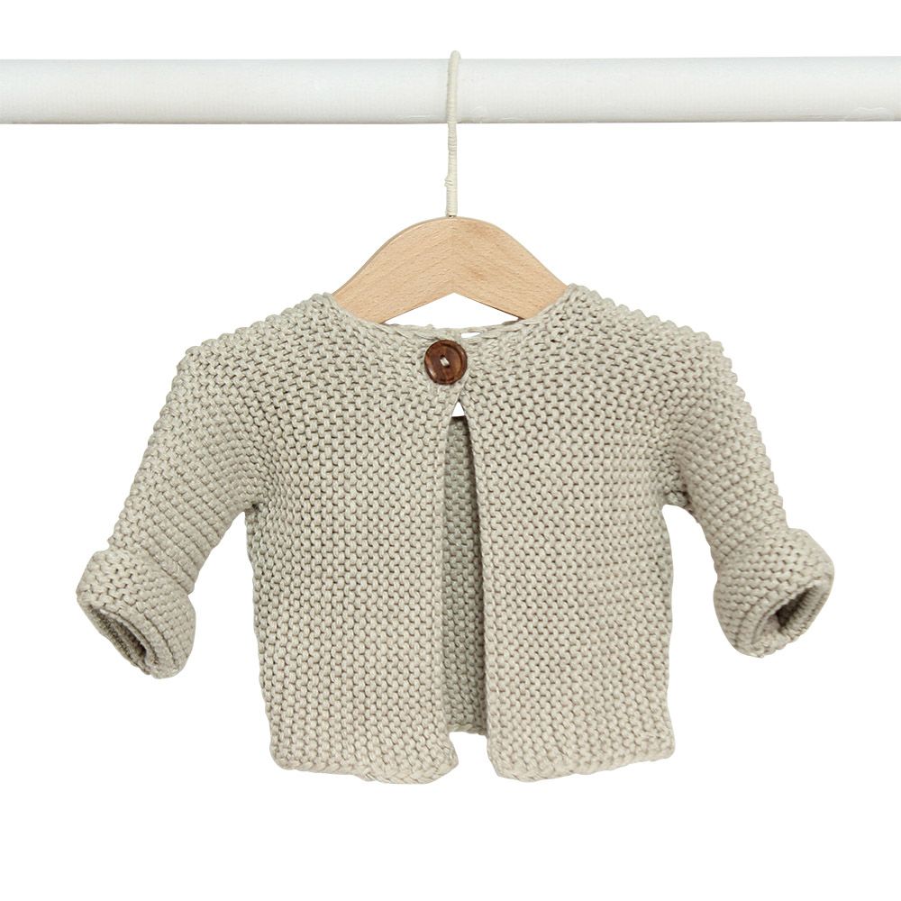 Elf Cotton Baby Cardigan - Oatmeal