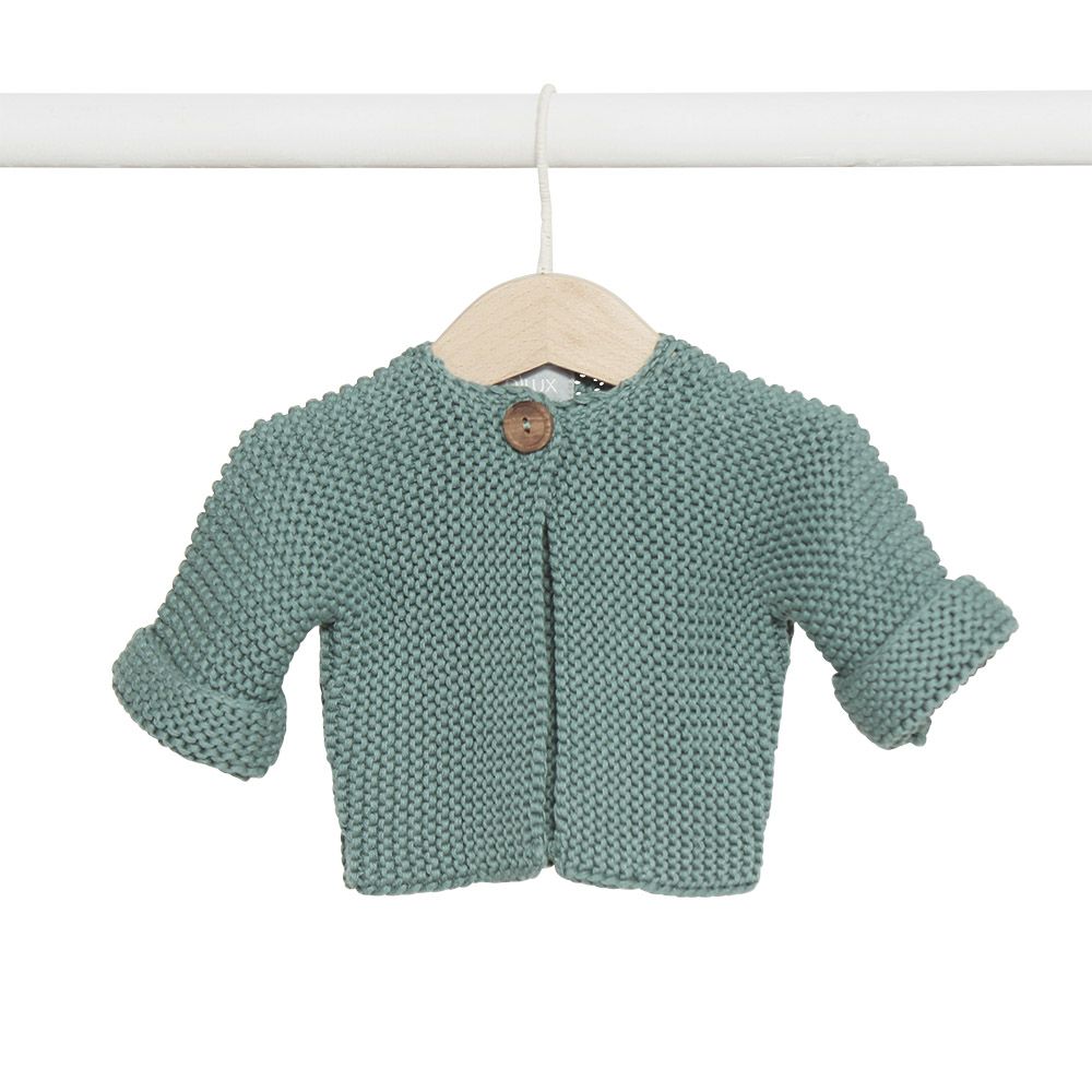 Elf Cotton Baby Cardigan - Sage