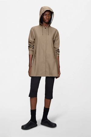 Rains Waterproof A-Line  Jacket - Sand