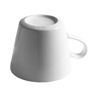 White ceramic cup on a white background