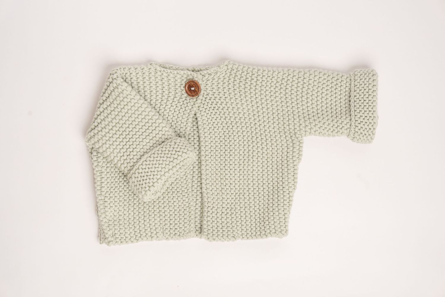 Elf Cotton Baby Cardigan - Pale Sage