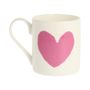 McLaggan & Co Bone China Mug -Big Heart Pink