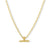Gold necklace with a unique pendant on a white background