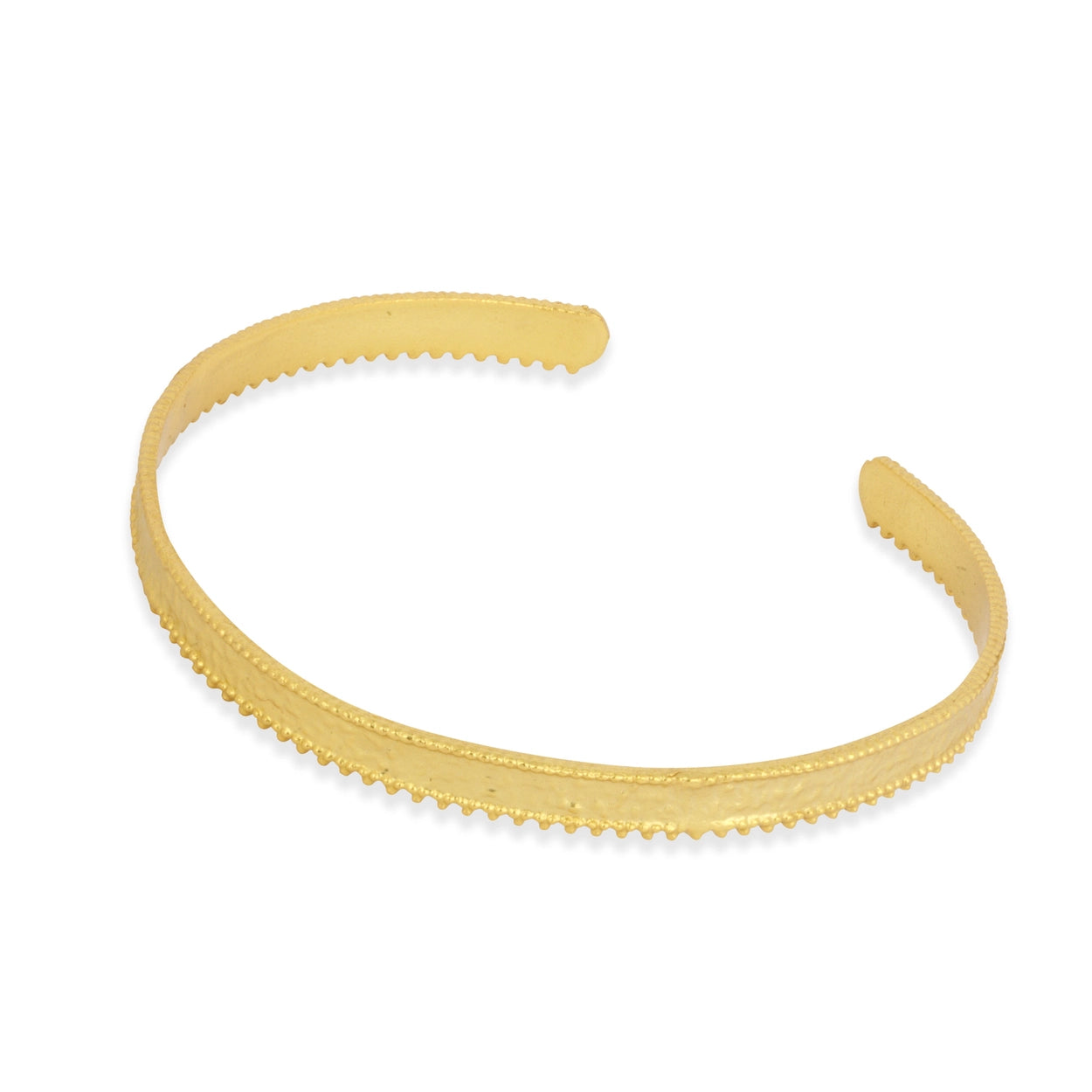 Gold bracelet on a white background
