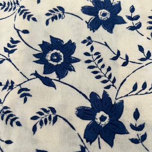 Marlow Hand Block Printed tablecloth-Blue and White