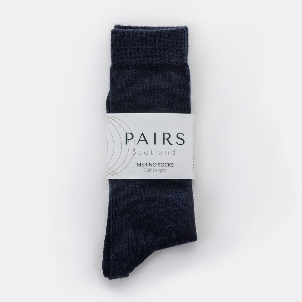 Pairs Scotland Merino Socks - Navy