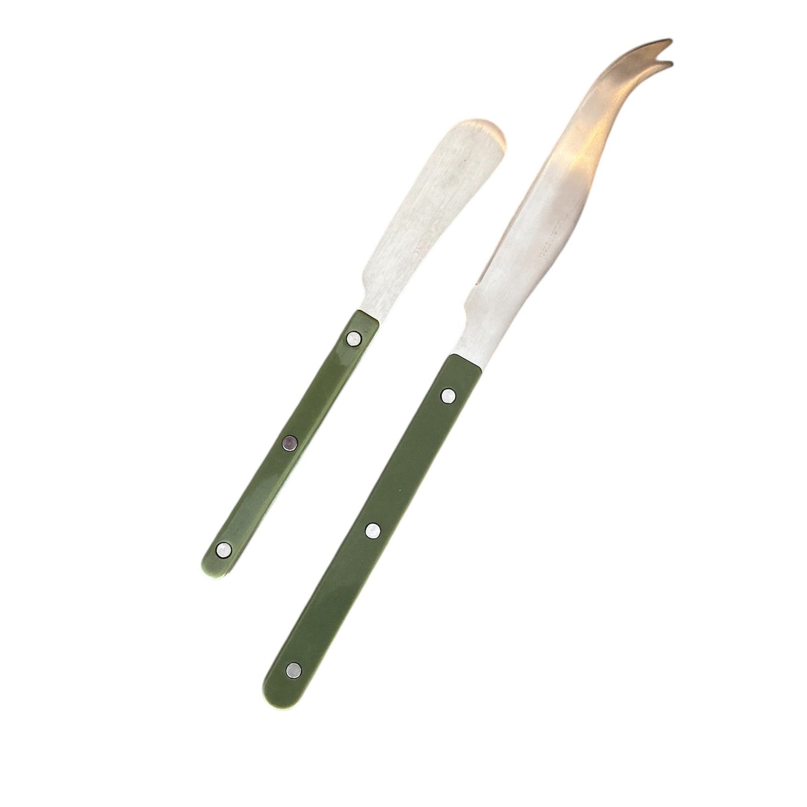Remy Cheese Knife and Spreader Set  - Olive Green