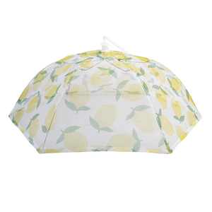 Lemon-patterned Food cover on a white background