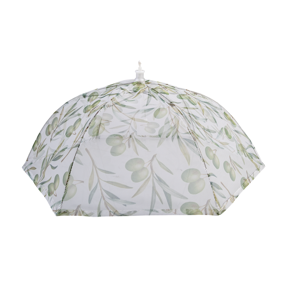 Olive-patterned Food cover on a white background