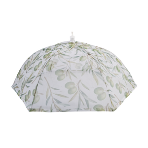 Olive-patterned Food cover on a white background