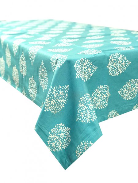 Pimlico Tablecloth -Turquoise (Acrylic Coated Wipe Clean)
