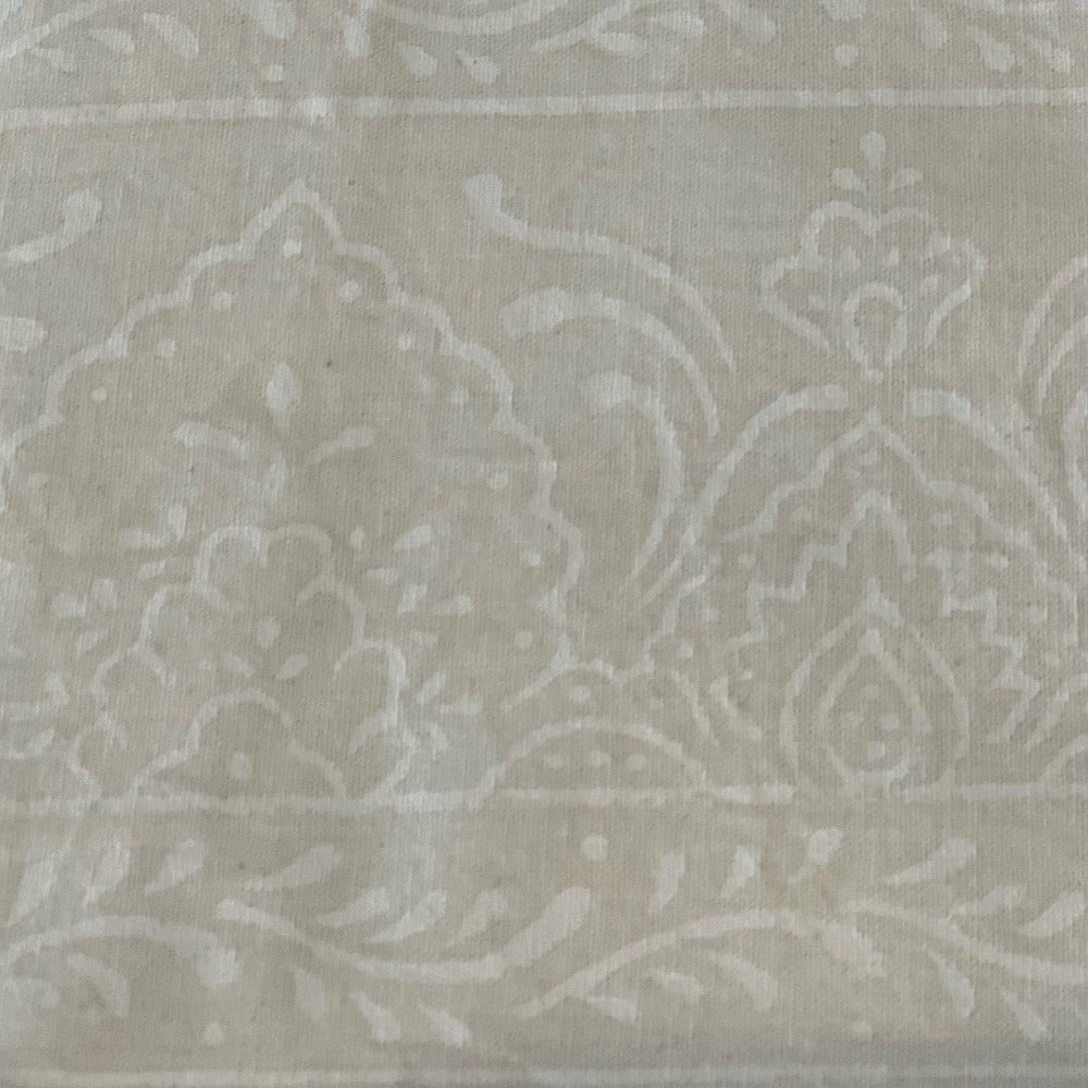 Jacinta Hand Block Printed Napkins-White on Cream