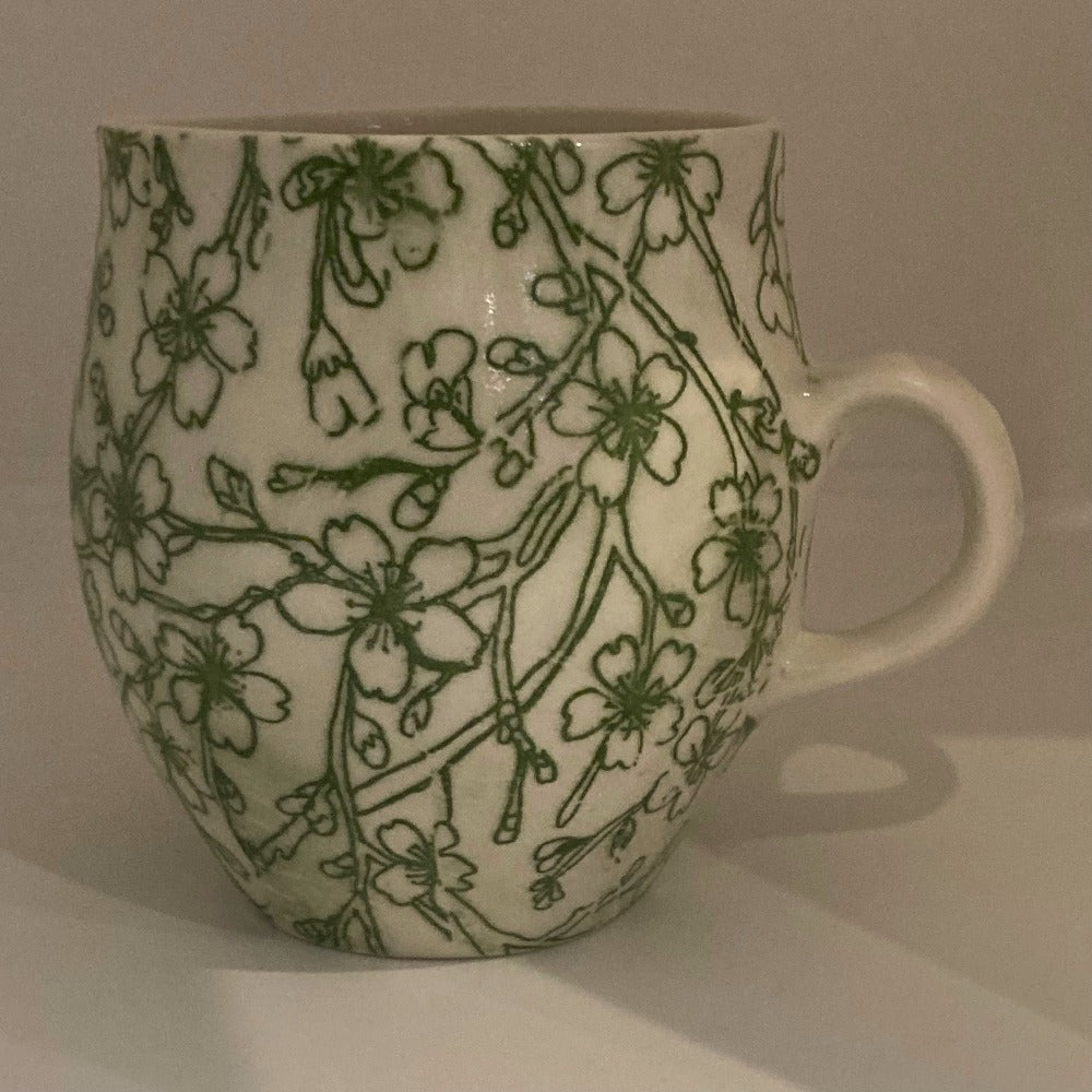 Samantha Robinson Handmade Mug-Green-Porcelain-Blossom Design