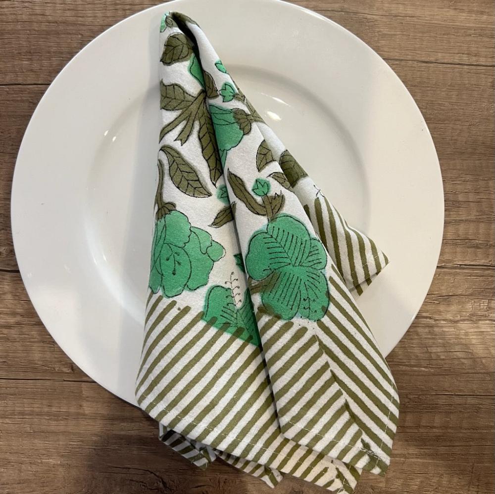 Olivia Hand Block Printed Napkins (Set of 4)