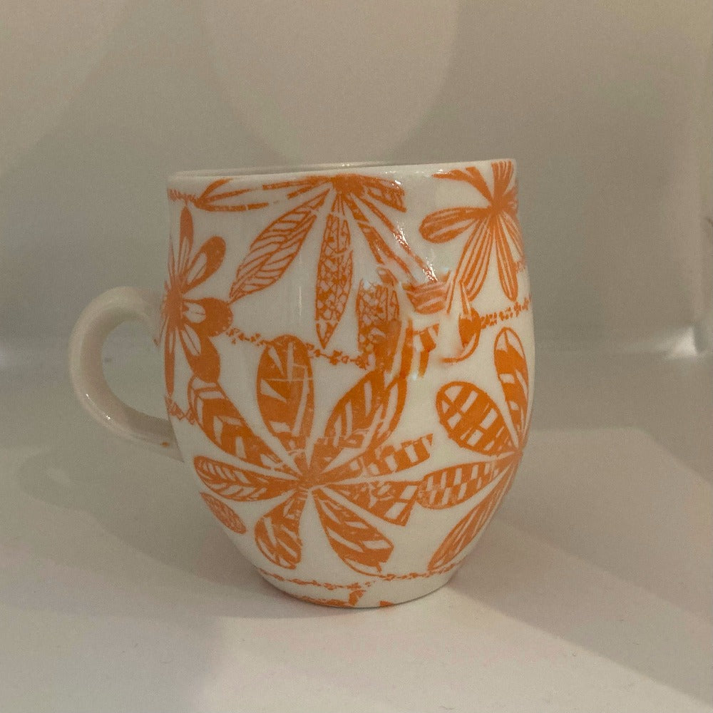 Samantha Robinson-Handmade-Orange on White-Frangipane Design-450ml