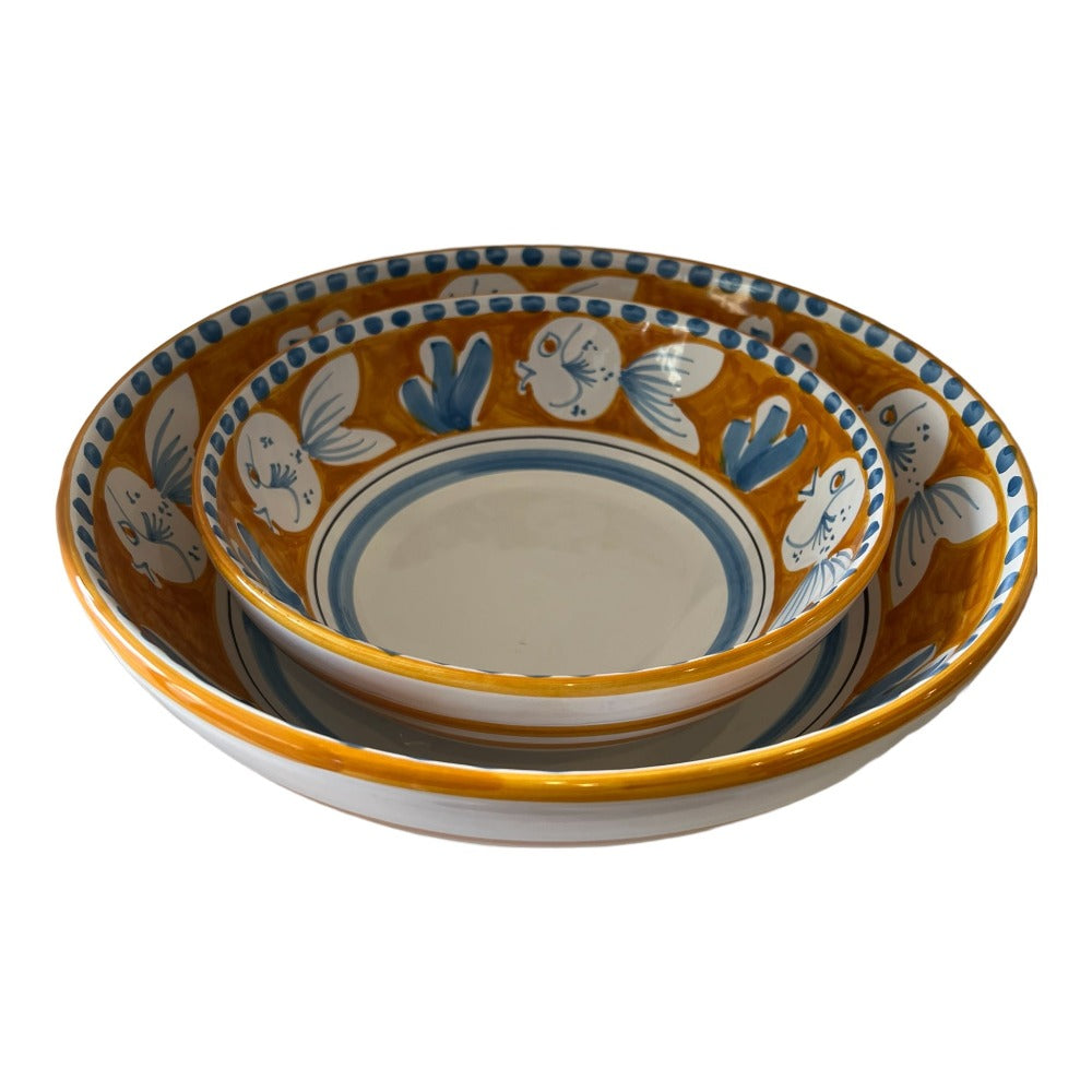Pescara Hand-Painted Bowl-Ochre-Flatlay
