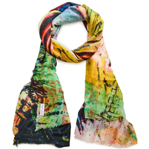 Colorful scarf with abstract design on a white background