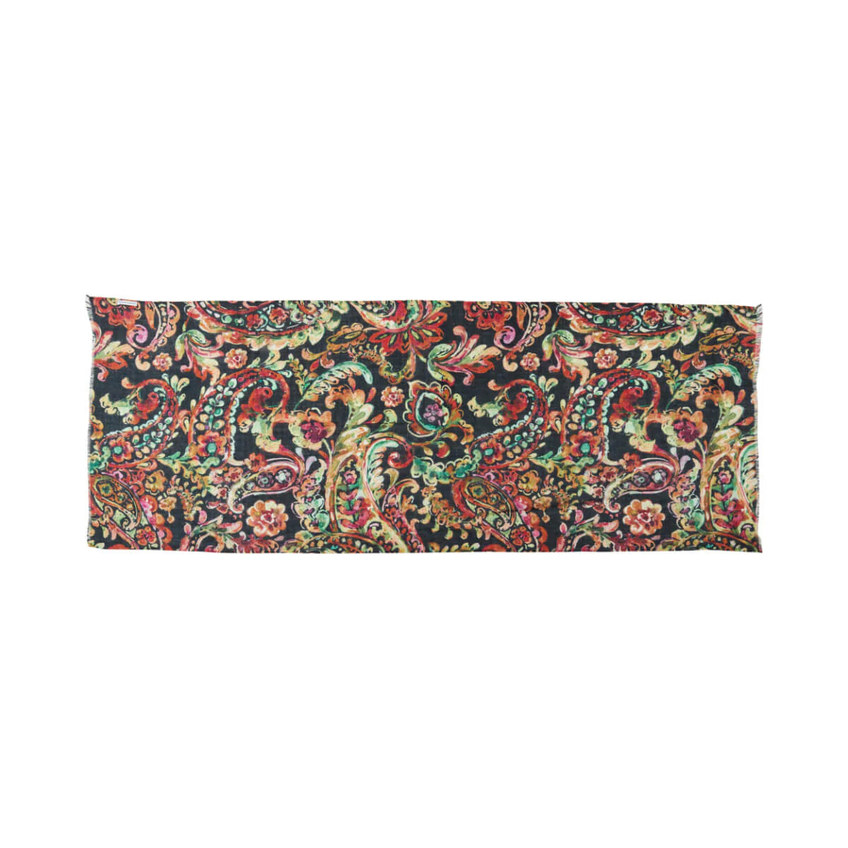 Colorful patterned scarf on a white background