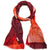 Red and orange scarf with a gradient effect on a white background