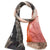 Multicolored scarf with gradient pattern on a white background