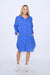 Zoey Linen Shirt Dress - Cobalt -Front View
