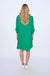 Oversize Linen Shirt Dress- Knee Length-Emerald Green