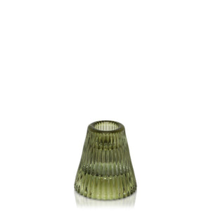 Jacob Little-Dulwich Hill-Cally Candle Holder-For Tealight or Dinner Candle-Ribbed Glass Effect-Green