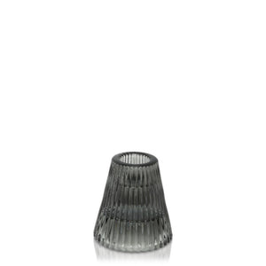 Jacob Little-Dulwich Hill-Cally Candle Holder-For Tealight or Dinner Candle-Ribbed Glass Effect-Grey
