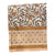Cookham Hand Block Printed Tablecloth-Ochre-Grey white-Floral Pattern