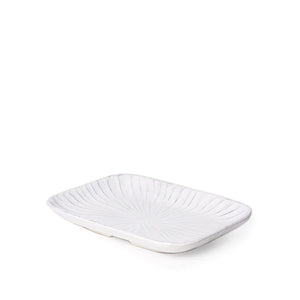 Fior di Loto-Small Rectangular platter-Antique White-Stoneware-|Made in Italy