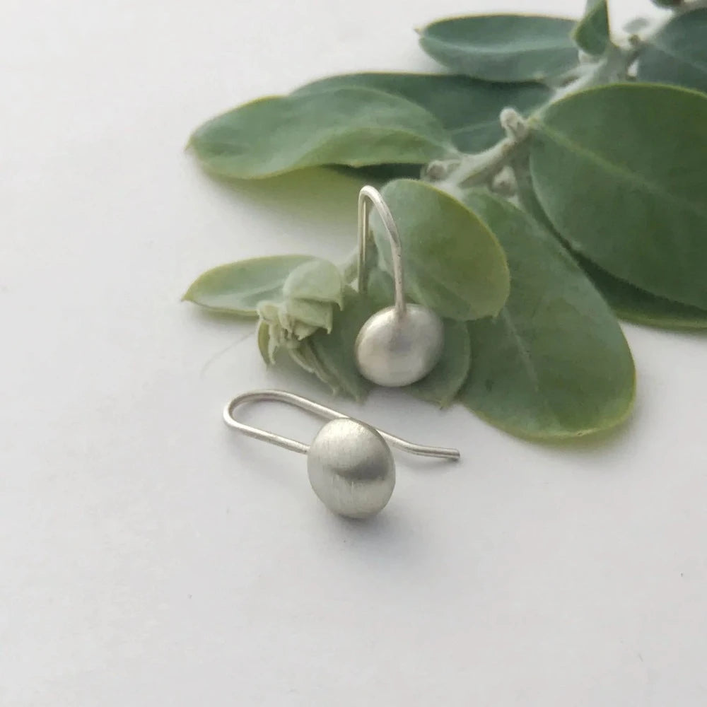 Sterling Silver drop sphere Earrings-Pip Keane