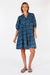 Calgary Dress Navy-Cotton-Short tiered-Front View